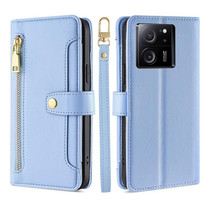 For Xiaomi Redmi K60 Ultra Lite Sheep Texture Cross-body Zipper Wallet Leather Phone Case(Blue)