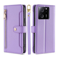 For Xiaomi Redmi K60 Ultra Lite Sheep Texture Cross-body Zipper Wallet Leather Phone Case(Purple)