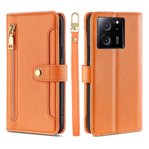 For Xiaomi Redmi K60 Ultra Lite Sheep Texture Cross-body Zipper Wallet Leather Phone Case(Orange)