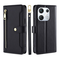 For Infinix GT 10 Pro 5G Lite Sheep Texture Cross-body Zipper Wallet Leather Phone Case(Black)