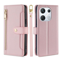 For Infinix GT 10 Pro 5G Lite Sheep Texture Cross-body Zipper Wallet Leather Phone Case(Pink)