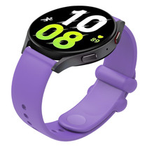 18mm Universal Solid Color Reverse Buckle Silicone Watch Band(Purple)