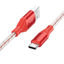 Borofone BX96 USB to USB-C / Type-C Silicone Charging Data Cable, Length: 1m(Red)