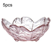 5pcs/Set Hammer Glass Cherry Blossom Dish House Sauce Plate Small Dish, Color: Pink