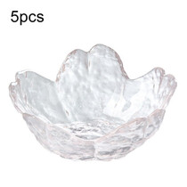 5pcs/Set Hammer Glass Cherry Blossom Dish House Sauce Plate Small Dish, Color: Transparent