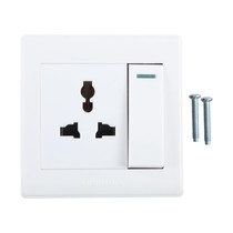 185-265V Multifunctional Wall Switch 86mm with Three-hole Power Socket