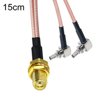 RP-SMA Female To 2 CRC9 R WiFi Antenna Extension Cable RG316 Extension Adapter Cable(15cm)