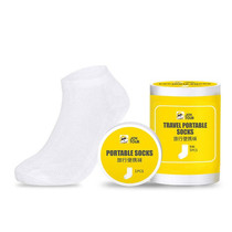 Jiaotu Disposable Socks Short Tube White Unisex 5 Pairs