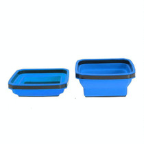 Square Silicone Foldable Magnetic Parts Tray For Small Parts And Tools(Blue)