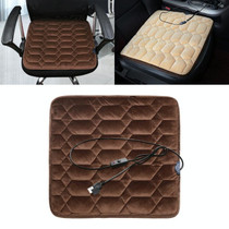 Car USB Seat Heater Cushion Warmer Cover Winter Heated Warm Mat, Style: Square (Coffee)