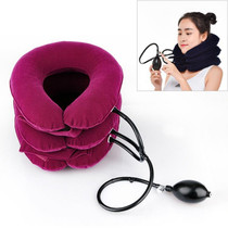 Household Full Cashmere Cervical Traction Instrument Neck Protection Inflatable Cervical Spine Massage Instrument (Rose Red)