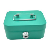 Portable Metal Safe Cash Box Piggy Bank Money Organizer with Key(Small Green)