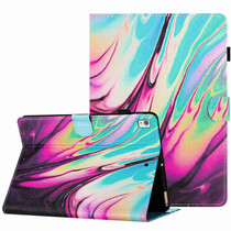 For Samsung Galaxy Tab A 10.1 2019 T510 Marble Pattern Stitching Leather Tablet Case(Rose Blue)