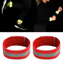 Reflective Band Outdoor Sports Running Cycling Night Warning Wrist Band(Red)