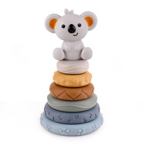 Baby Stacking Nesting Circle Toy Soft Squeeze Building Blocks Sensory Toys, Style: Koala 