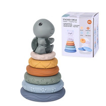 Baby Stacking Nesting Circle Toy Soft Squeeze Building Blocks Sensory Toys, Style: Turtle 