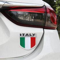 Shield Shape Metal Car Badge Decorative Sticker, Size:  Large(Italy Flag)