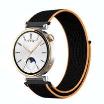 18mm Universal Nylon Loop Watch Band(Black Orange)