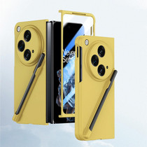 For OPPO Find N3 Integrated Skin Feel PC Phone Case with Pen / Pen Box(Yellow)