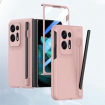 For OPPO Find N2 Integrated Skin Feel PC Phone Case with Pen / Pen Box(Pink)