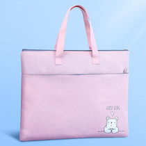 BeiDuoMei Student A3 Art Drawing Handbag Test Paper File Storage Bag, Style: Love Bear Pink