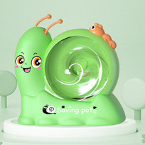 17 x 8 x 15.5cm Childrens Snail Rotating Coin Bank Cartoon Savings Jar Toys With Lights And Music(Green)