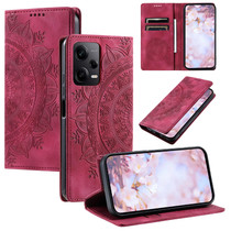 For Xiaomi Redmi Note 12 Pro Global Totem Embossed Magnetic Leather Phone Case(Red)