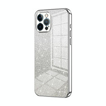 For iPhone 12 Pro Gradient Glitter Powder Electroplated Phone Case(Silver)