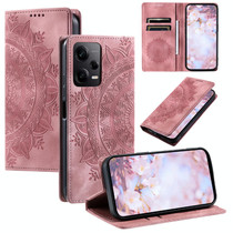 For Xiaomi Redmi Note 12 Pro Global Totem Embossed Magnetic Leather Phone Case(Rose Gold)