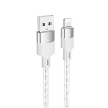 hoco X99 Crystal Junction 2.4A USB to 8 Pin Silicone Charging Data Cable, Length:1m(Grey)