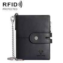 HUMERPAUL Multi-Card RFID Zipper Clasp Wallet Mens Card Case Coin Purse(Black)