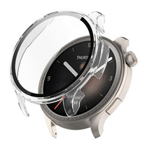 For Amazfit Balance A2286 ENKAY Hat-Prince Full Coverage Tempered Glass Film Integrated PC Watch Case(Transparent)
