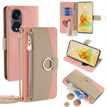 For OPPO Reno8 T 5G / A1 Pro 5G Crossbody Litchi Texture Leather Phone Case(Pink)