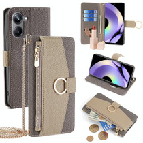 For Realme 10 Pro 5G Crossbody Litchi Texture Leather Phone Case(Grey)