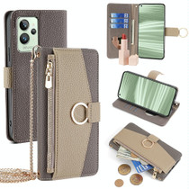 For Realme GT2 Pro Crossbody Litchi Texture Leather Phone Case(Grey)