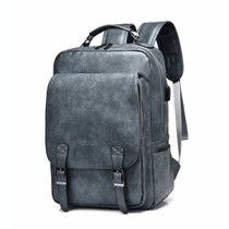 WEIXIER B677 Large Capacity Waterproof Business Backpack with USB Charging Hole(Gray Blue)