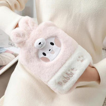 1L Hot Water Bag Dual Hands Plush Cute Hand Warmer, Style: Pink Bunny 