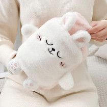 1L Hot Water Bag Dual Hands Plush Cute Hand Warmer, Style: Little White Rabbit 