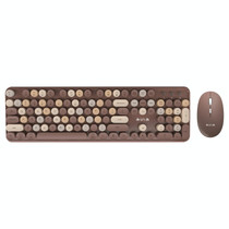 AULA AC306 104 Keys Retro Wireless Keyboard + Mouse Combo Set(Coffee Colorful)