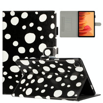 For Samsung Galaxy Tab A7 Lite T220 Dot Pattern Leather Tablet Case(Black White)