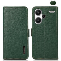 For Xiaomi Redmi Note 13 Pro+ KHAZNEH Side-Magnetic Litchi Genuine Leather RFID Phone Case(Green)