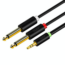 JINGHUA 3.5mm To Dual 6.5mm Audio Cable 1 In 2 Dual Channel Mixer Amplifier Audio Cable, Length: 3m