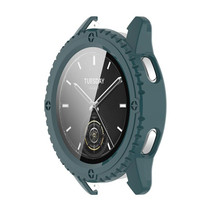 For Xiaomi Watch S3 ENKAY Hat-Prince Full Coverage PC + Tempered Glass Film Integrated Watch Case(Dark Green)