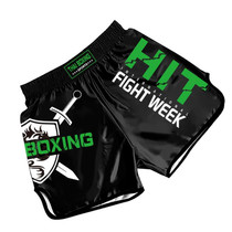 ZhuoAo Boxing Shotgun Clothing Training Fighting Shorts Muay Thai Pants, Style: HIT Green Stamping(M)