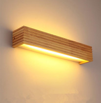 45cm LED Solid Wood Wall Lamp Bedroom Bedside Lamp Corridor Wall Lamp(Warm Light)