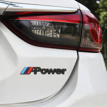 Car Three-color Power Metal Personalized Decorative Stickers, Size: 14x3x0.3cm (Black)