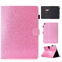 For iPad Pro 9.7 Varnish Glitter Powder Horizontal Flip Leather Case with Holder & Card Slot(Pink)