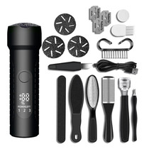 Electric Foot File Pedicure Kit Waterproof Feet Callus Remover, Spec: Kit 1 Black