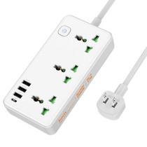 hoco AC7 Storm 3-position Socket with USB-C+3USB Ports, Cable Length: 1.5m, US Plug(White)