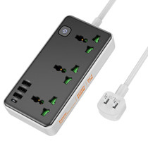 hoco AC7 Storm 3-position Socket with USB-C+3USB Ports, Cable Length: 1.5m, US Plug(Black)